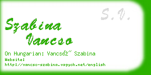 szabina vancso business card